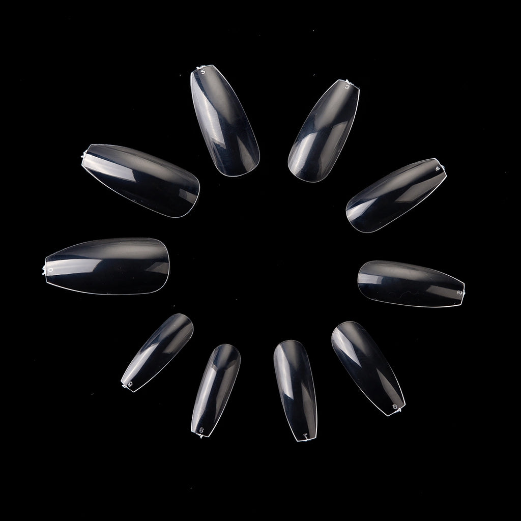 Nageltippar ballerina clear 500 st, storlek 0-9 (50 st/storlek)