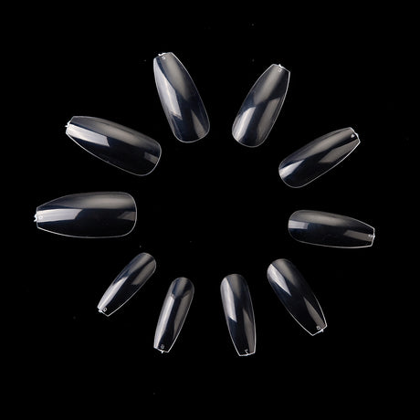 Nageltippar ballerina clear 500 st, storlek 0-9 (50 st/storlek)