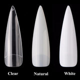 Nageltippar stiletto extra långa genomskinliga storlek 0-9 500 st