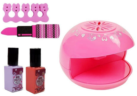 Nageltork manikyrset för barn 2 nagellack + 20 klistermärken
