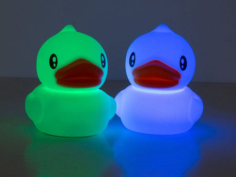 Nattlampa barn anka i silikon RGB touch, uppladdningsbar USB vit