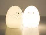 Nattlampa barn äggform LED i silikon vit 12,5x9,5x9 cm