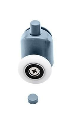 Nedre duschkabinsrulle enkel 23 mm för 4-6 mm glas, hål 11-12 mm