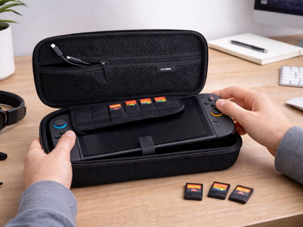 Nintendo Switch 2-fodral hårt skal med handtag svart 30x8x9 cm