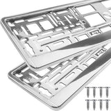 Nummerplåtsram 2-pack universell EU 53x13,5 cm silver kromad ABS