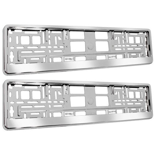 Nummerplåtsram 2-pack universell EU 53x13,5 cm silver kromad ABS