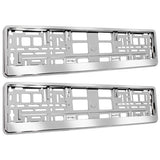 Nummerplåtsram 2-pack universell EU 53x13,5 cm silver kromad ABS