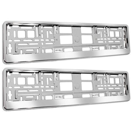 Nummerplåtsram 2-pack universell EU 53x13,5 cm silver kromad ABS