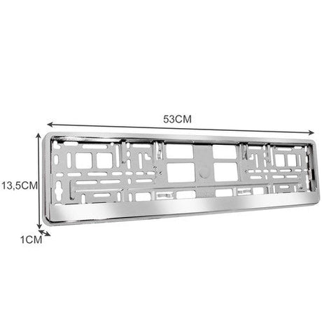 Nummerplåtsram 2-pack universell EU 53x13,5 cm silver kromad ABS