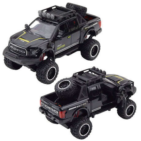 Off-road leksaksbil 19 cm med ljus/ljud, öppningsbara dörrar