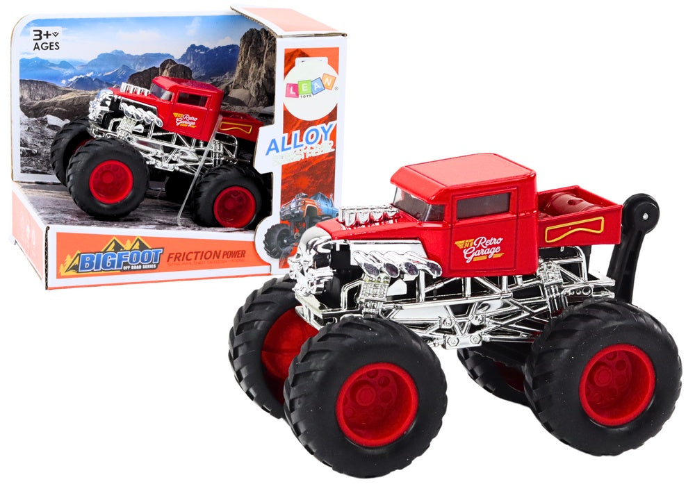 Off-road leksaksbil friktionsdrift 11 cm svart monster truck