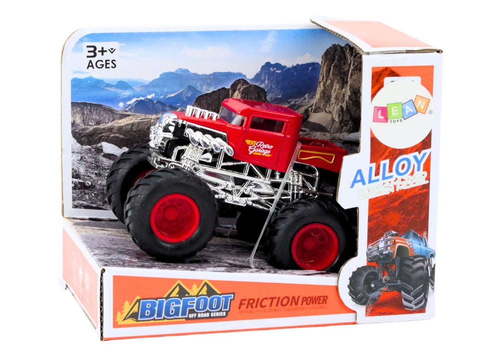 Off-road leksaksbil friktionsdrift 11 cm svart monster truck