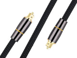 Optisk Toslink ljudkabel 2 m flätad nylon guldpläterade kontakter