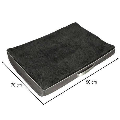 Ortopedisk hund- och kattbädd 90x70x10 cm tvättbart överdrag mörkgrå