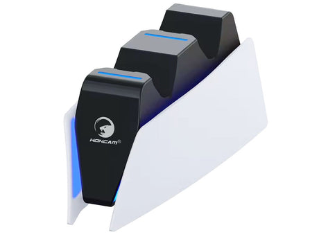 PS5 laddstation för 2 DualSense-kontroller med LED svart/vit USB