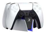 PS5 laddstation för 2 DualSense-kontroller med LED svart/vit USB