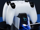 PS5 laddstation för 2 DualSense-kontroller med LED svart/vit USB