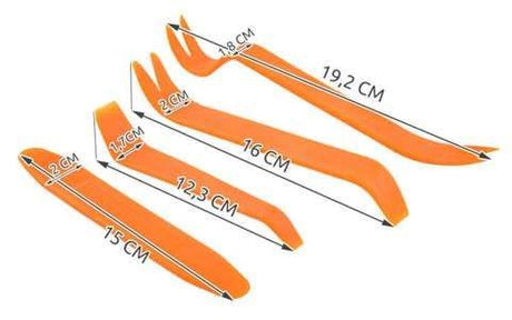 Panelborttagningsverktyg bil interiör 4-pack plast orange