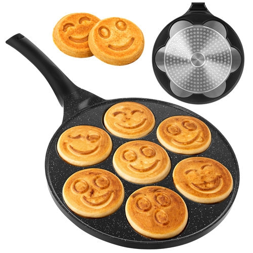 Pannkakspanna 7 hål 26,5 cm keramisk non-stick för induktion/gas/el