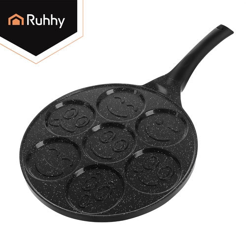 Pannkakspanna 7 hål 26,5 cm keramisk non-stick för induktion/gas/el