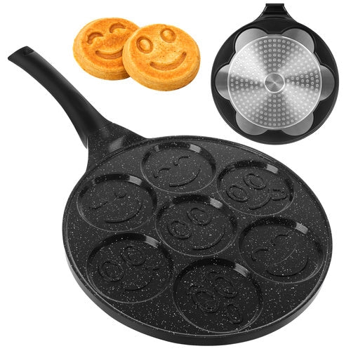 Pannkakspanna 7 hål 26,5 cm keramisk non-stick för induktion/gas/el