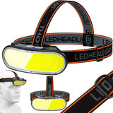 Pannlampa COB LED uppladdningsbar USB-C svart med laddkabel