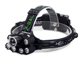 Pannlampa CREE XM-L T6 LED med UV och zoom, 2 batterier USB