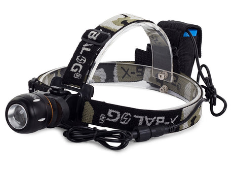 Pannlampa CREE XML-T6 LED zoom 400 m med baklampa och cykelfästen