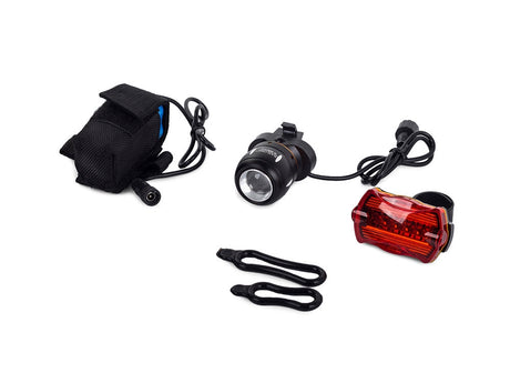 Pannlampa CREE XML-T6 LED zoom 400 m med baklampa och cykelfästen