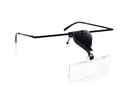 Pannlupp med LED 3 linser 1,5x/2,5x/3,5x svart