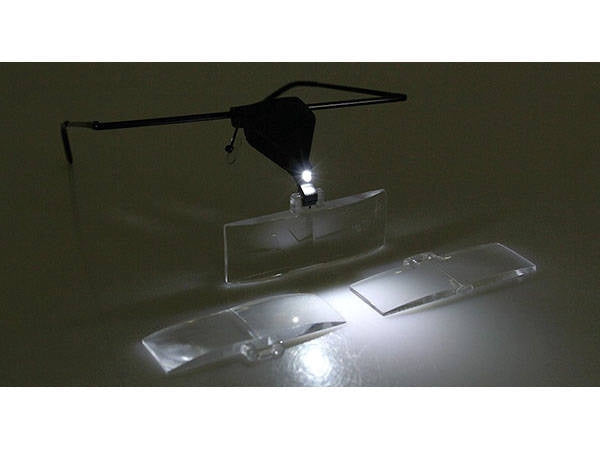 Pannlupp med LED 3 linser 1,5x/2,5x/3,5x svart