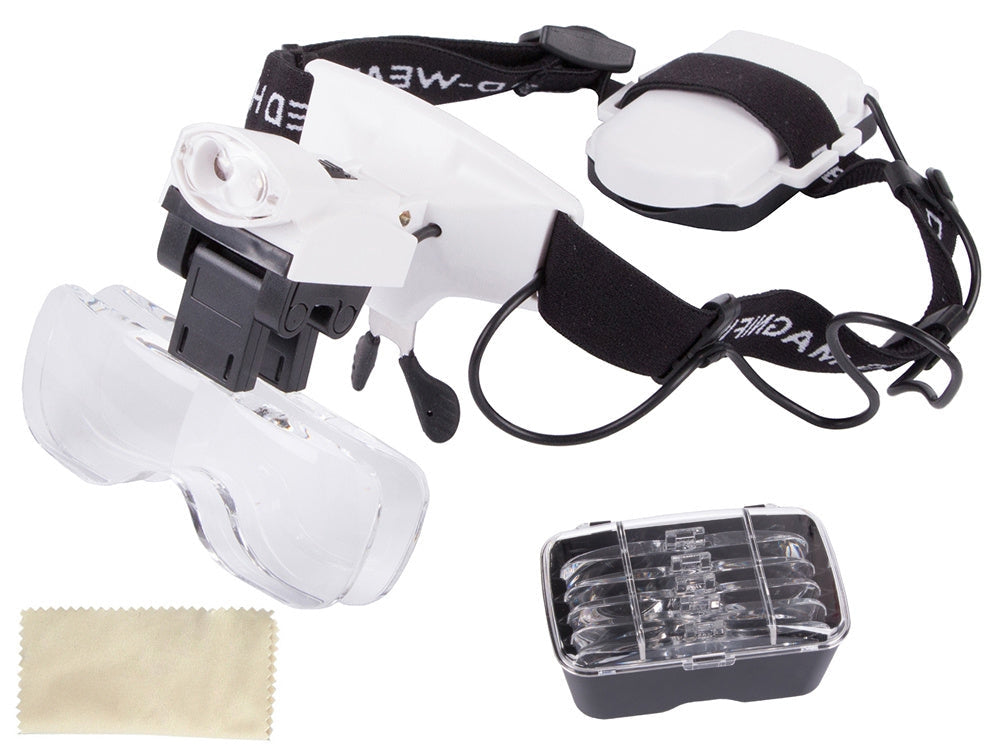 Pannlupp med LED 5 linser 1x-3,5x inkl rengöringsduk