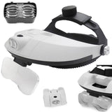 Pannlupp med LED 5 utbytbara linser 1x-3,5x max 6x