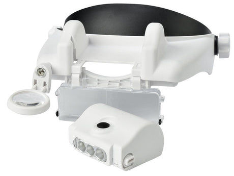 Pannlupp med LED-belysning 1,5x/2x/8x svart/vit