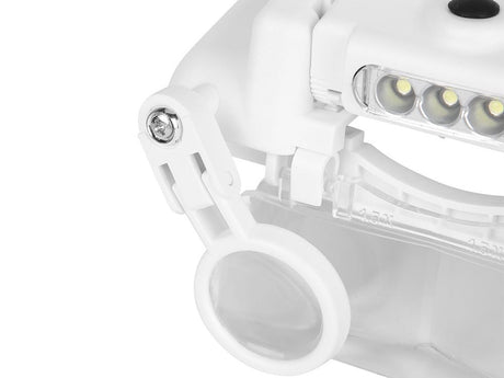 Pannlupp med LED-belysning 1,5x/2x/8x svart/vit