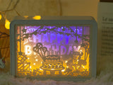 Papperslampa 3D nattlampa USB/AA 15x20x5 cm blandade motiv