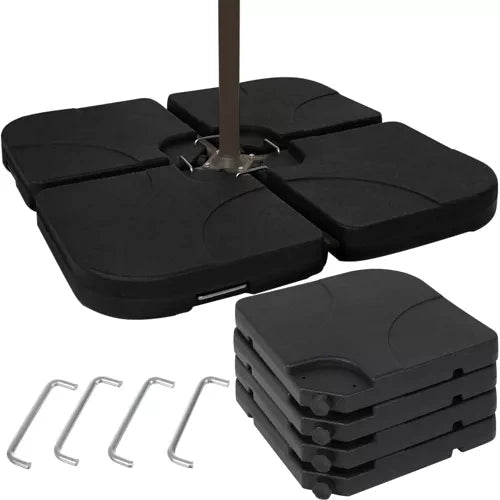 Parasollfot 60L 4-delad fyllbar med sand/vatten/cement svart