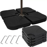 Parasollfot 60L 4-delad fyllbar med sand/vatten/cement svart