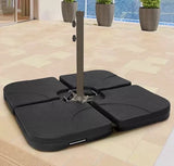Parasollfot 60L 4-delad fyllbar med sand/vatten/cement svart
