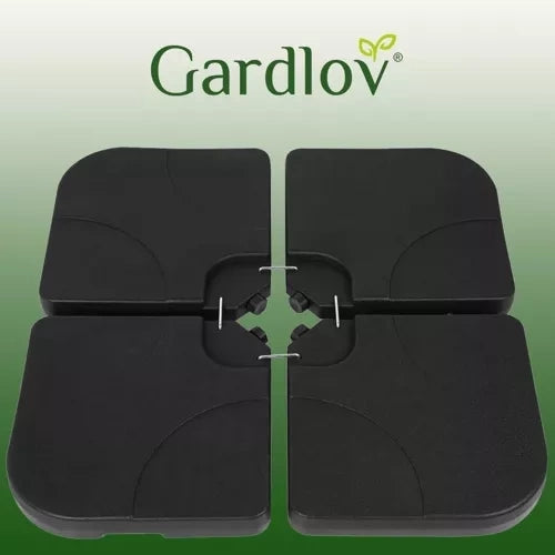Parasollfot 60L 4-delad fyllbar med sand/vatten/cement svart