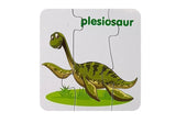 Pedagogiskt dinosauriepussel 10 bitar med engelska ord, från 3 år