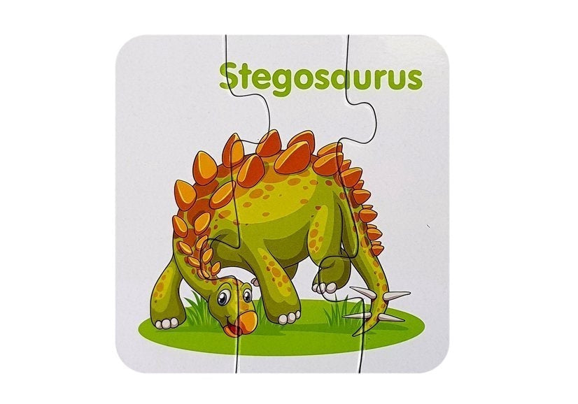 Pedagogiskt dinosauriepussel 10 bitar med engelska ord, från 3 år
