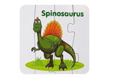 Pedagogiskt dinosauriepussel 10 bitar med engelska ord, från 3 år