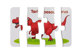 Pedagogiskt dinosauriepussel 10 bitar med engelska ord, från 3 år