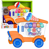 Pedagogiskt leksakspiano glasskiosk med melodier & ljudeffekter orange