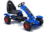 Pedal-gokart för barn blå med uppblåsbara däck och handbroms 50 kg