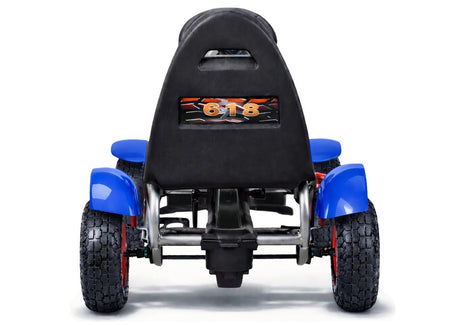 Pedal-gokart för barn blå med uppblåsbara däck och handbroms 50 kg