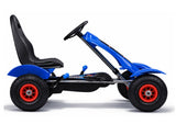 Pedal-gokart för barn blå med uppblåsbara däck och handbroms 50 kg