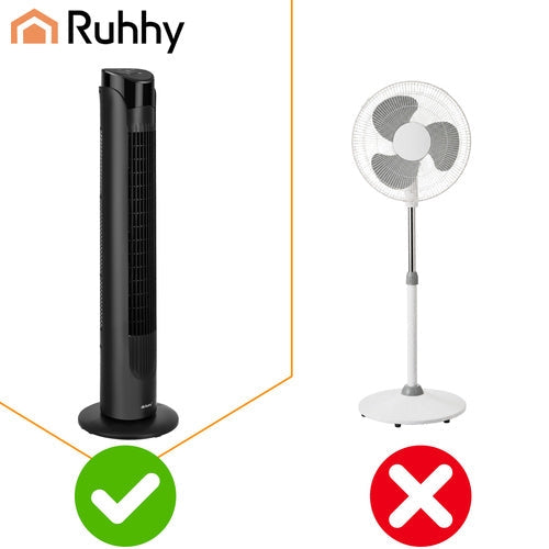 Pelarfläkt 83 cm svart 45W tyst 40–47 dB med fjärrkontroll