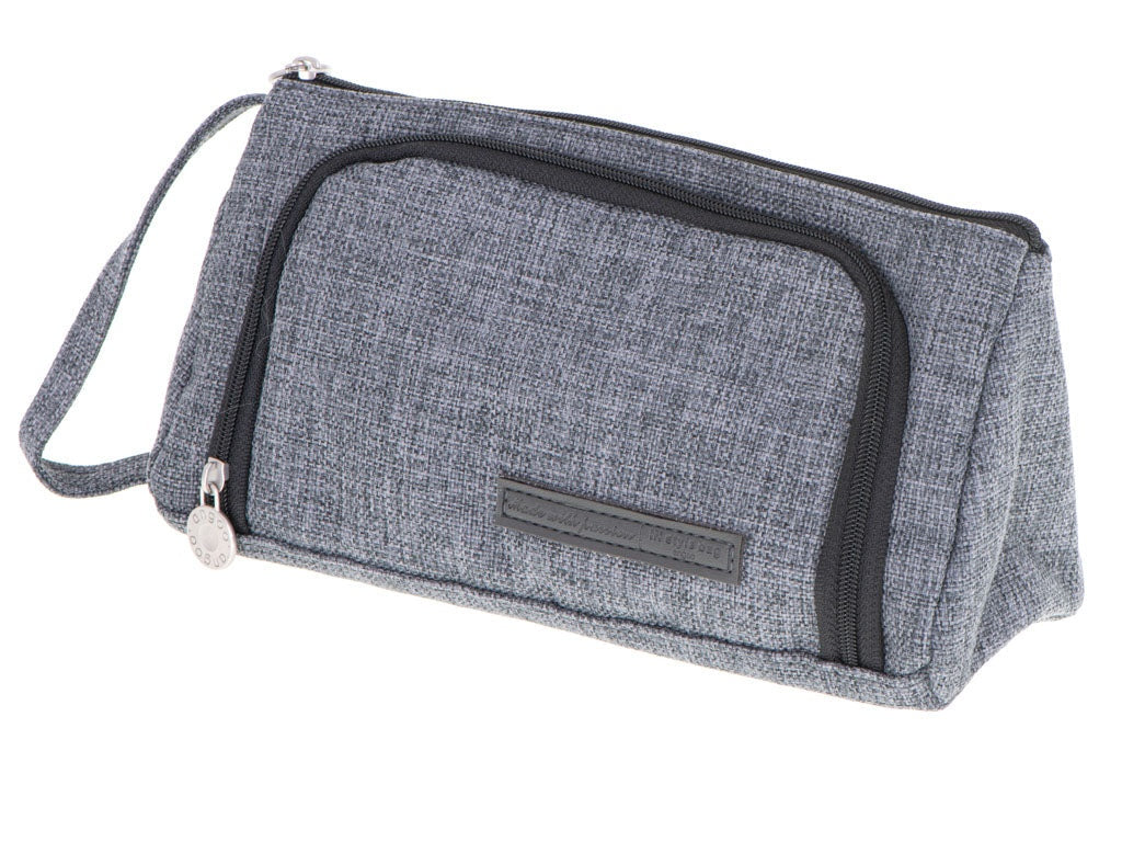 Pennfodral 2 fack med dragkedja 22x7x10 cm, rymligt med innerfickor